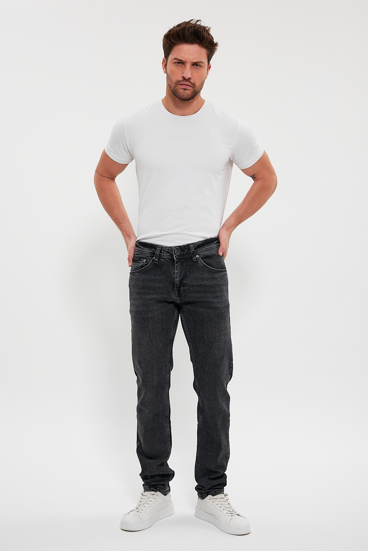 Джинси slim fit Trend Collection 13134 Чорно-сірий (GRI) - Фото 