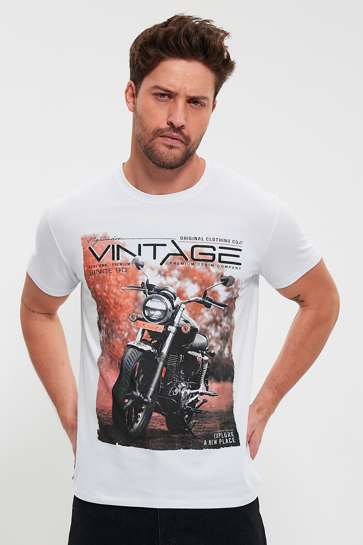 Футболка с принтом Trend Collection 4048 белый + принт (BEYAZ) - Фото 1