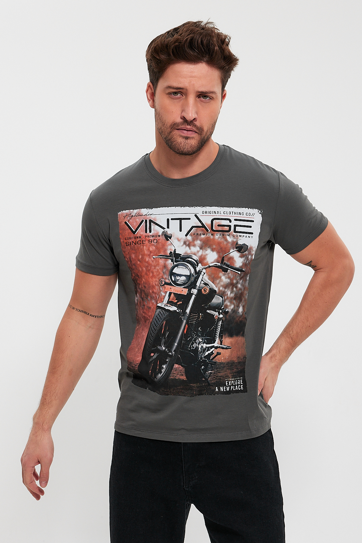 Футболка з принтом Trend Collection 4048 Хакі+принт (HAKI) - Фото 1