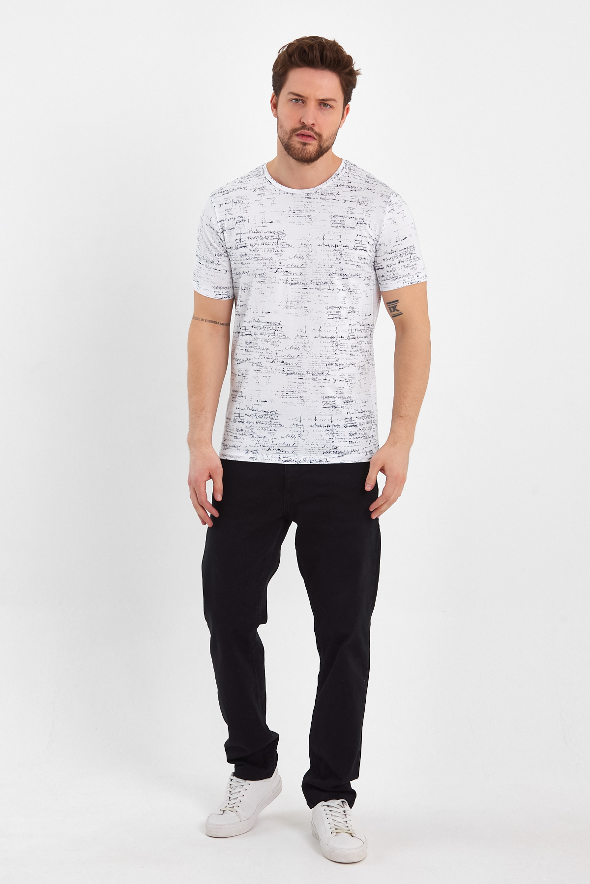 Футболка с принтом Trend Collection BAT 36080-1 Белый (BEYAZ) - Фото 