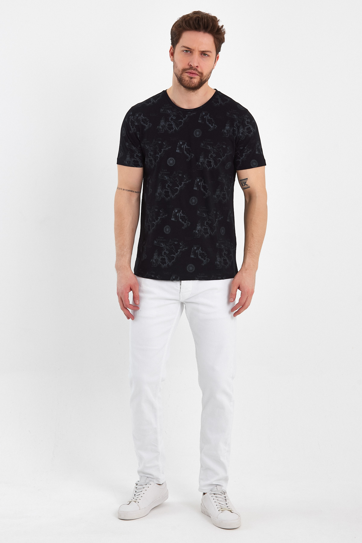 Футболка с принтом Trend Collection BAT 35584-1 черный (SIYAH) - Фото 