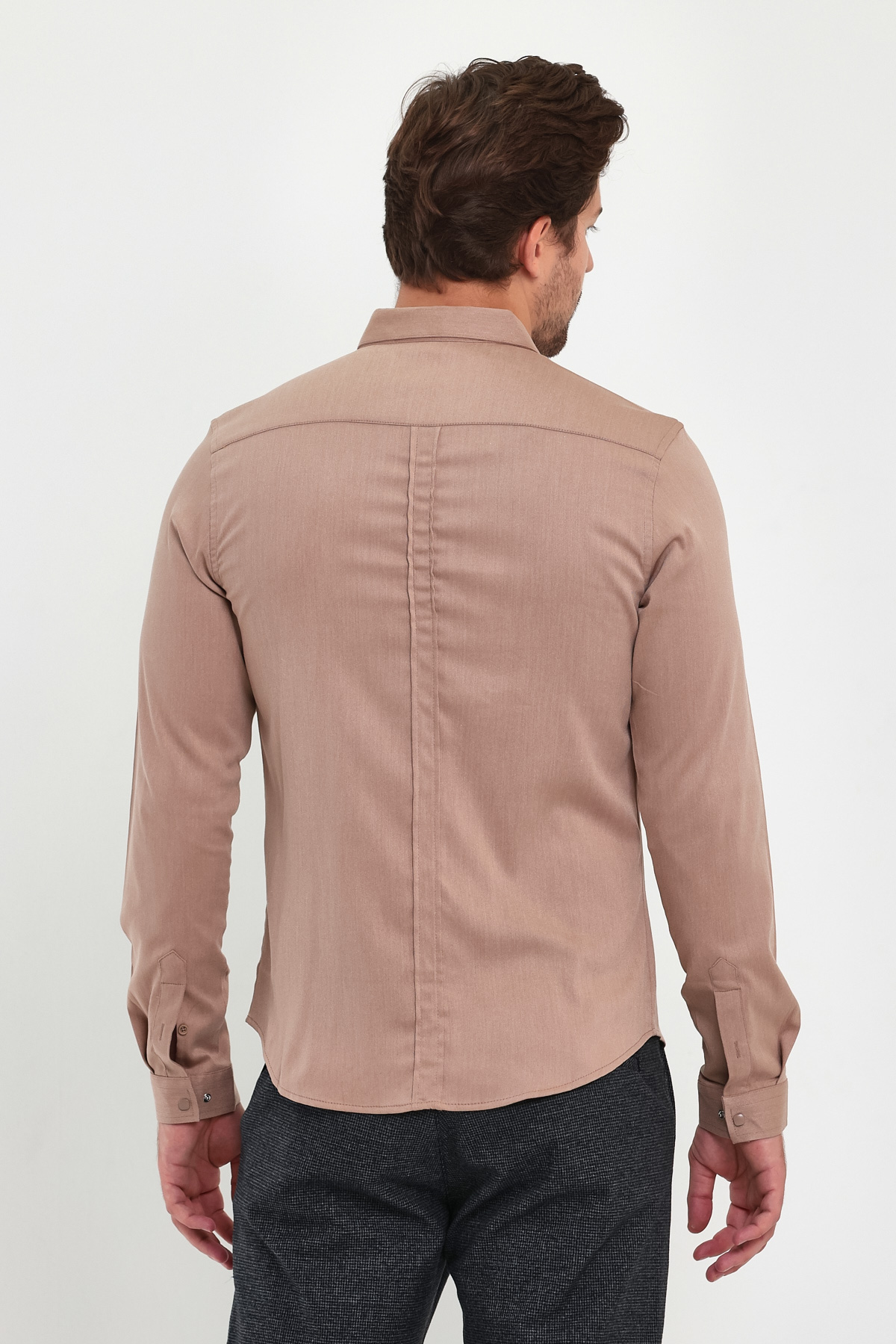Рубашка однотонная Trend Collection BAT 20766-6 бежевый (V06) - Фото 2