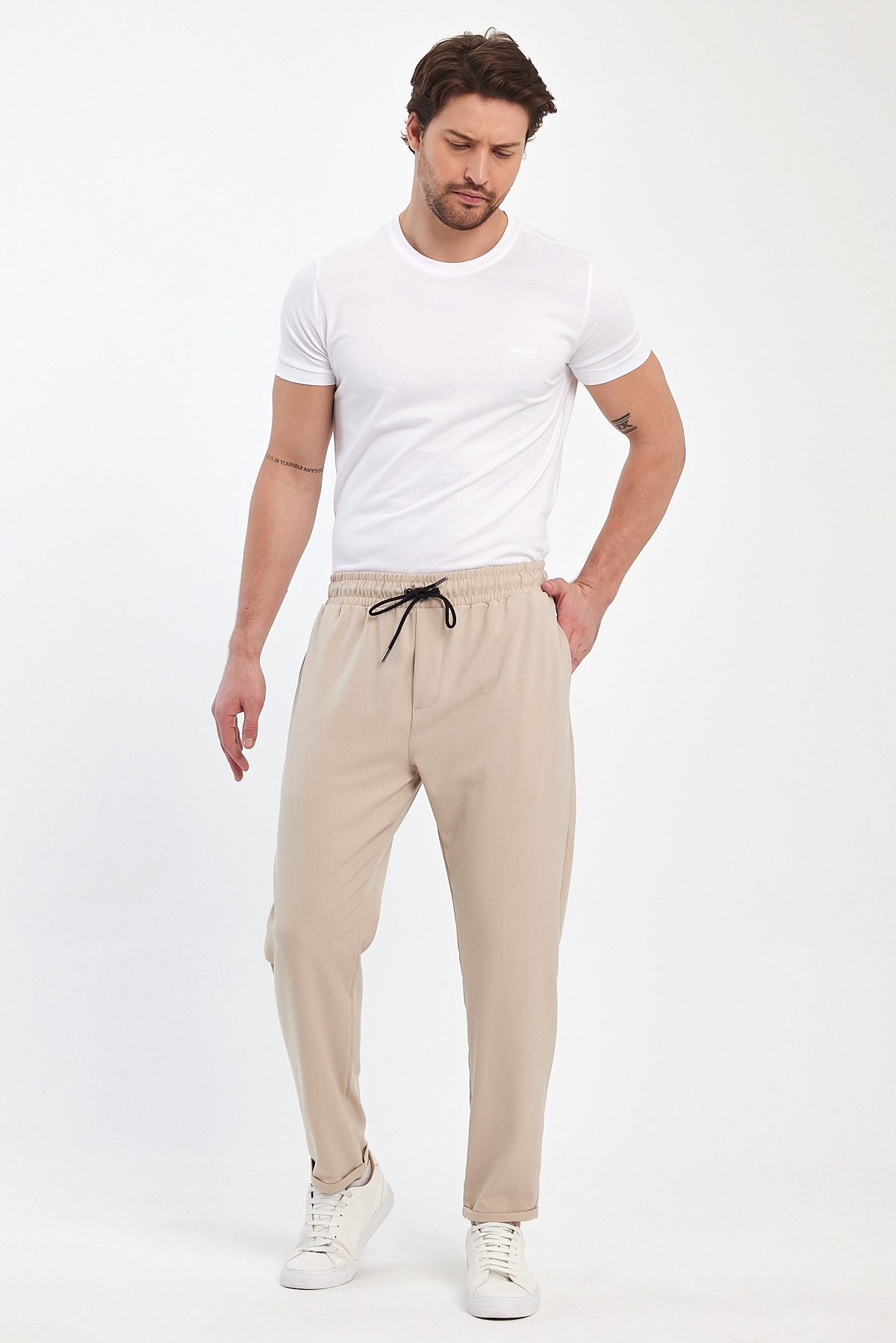 Брюки slim fit Trend Collection 4242-1 бежевый (BEJ) - Фото 1