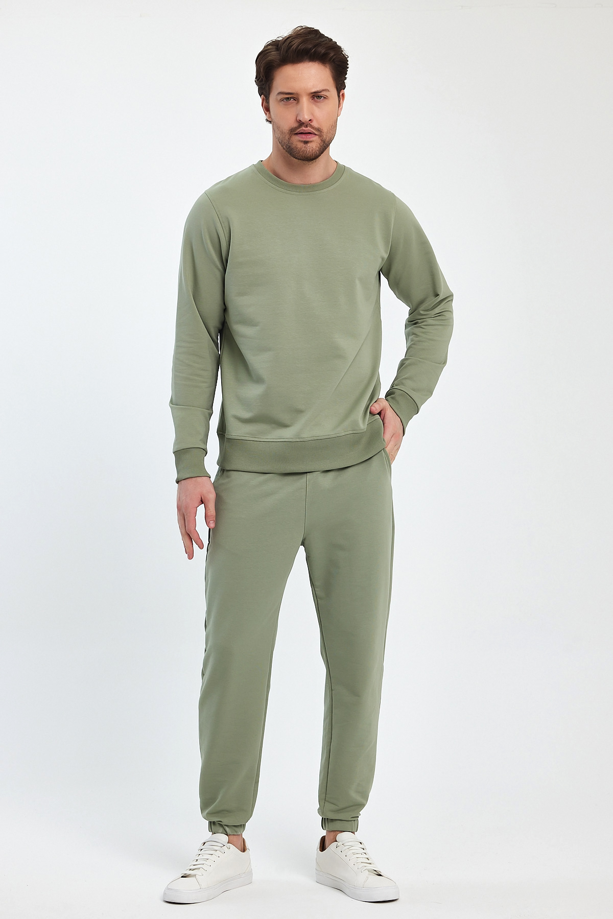 Спорт комплект Trend Collection: Світшот 6047, Штани 5494 Оливковий - Фото 2