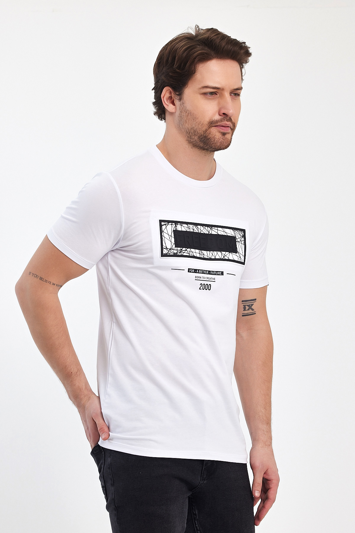Футболка з принтом Trend Collection 39123 Білий (BEYAZ) - Фото 6