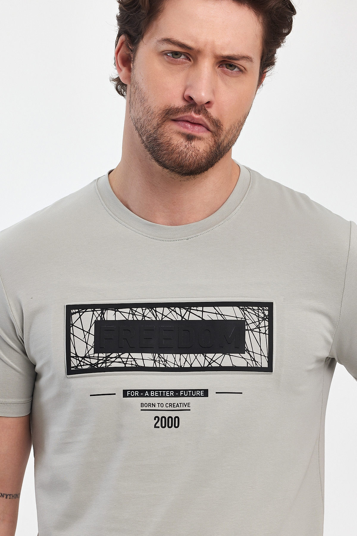 Футболка з принтом Trend Collection 39123 Світло-сірий (BOYAMA GRI) - Фото 4