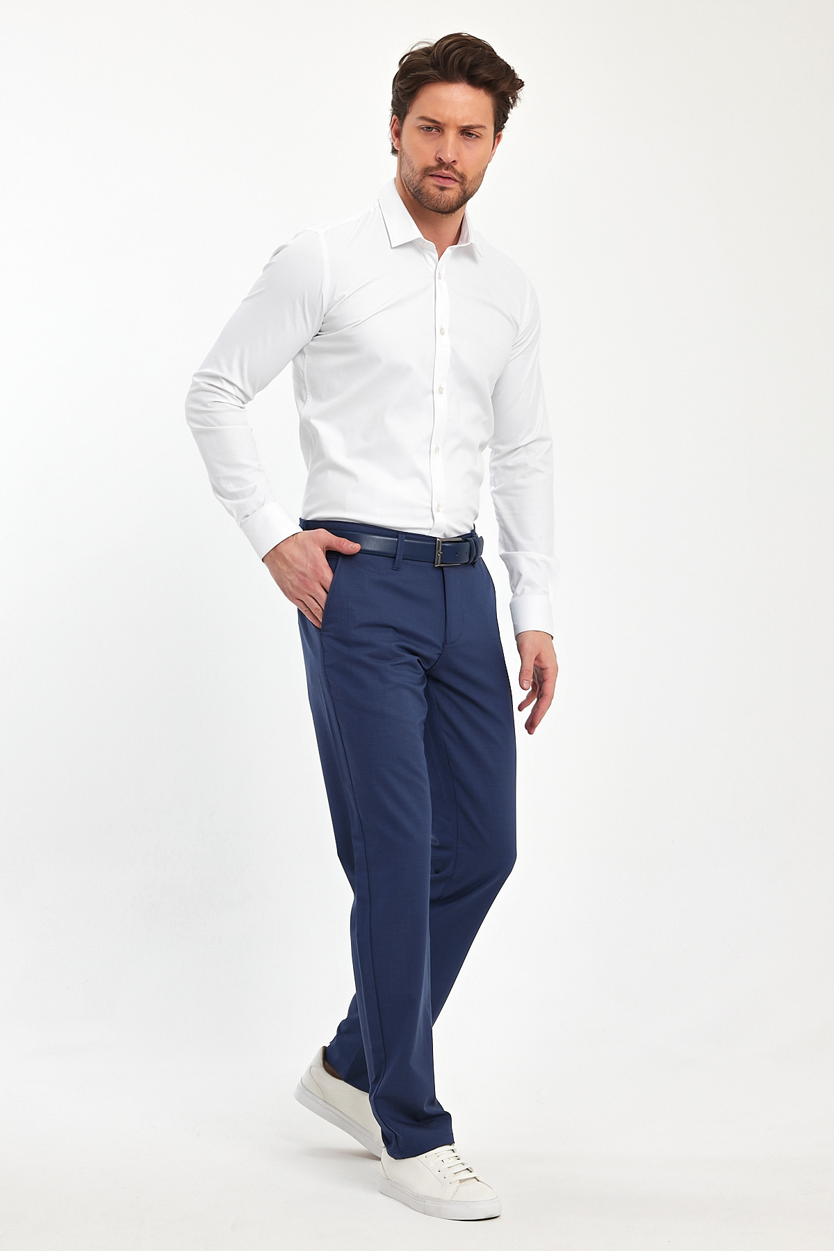 Брюки comfort fit Trend Collection 3477 синий (PR 45/7) - Фото 2