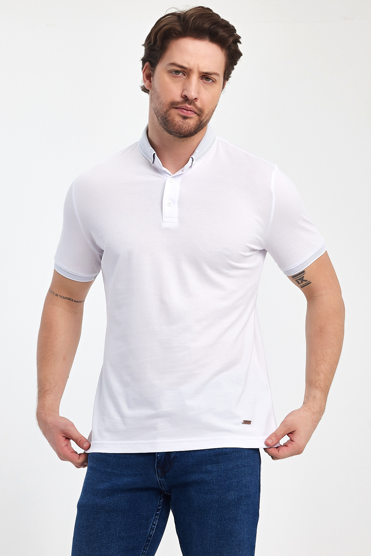 Футболка поло однотонная Trend Collection BAT 24b1172 Белый (BEYAZ) - Фото 1