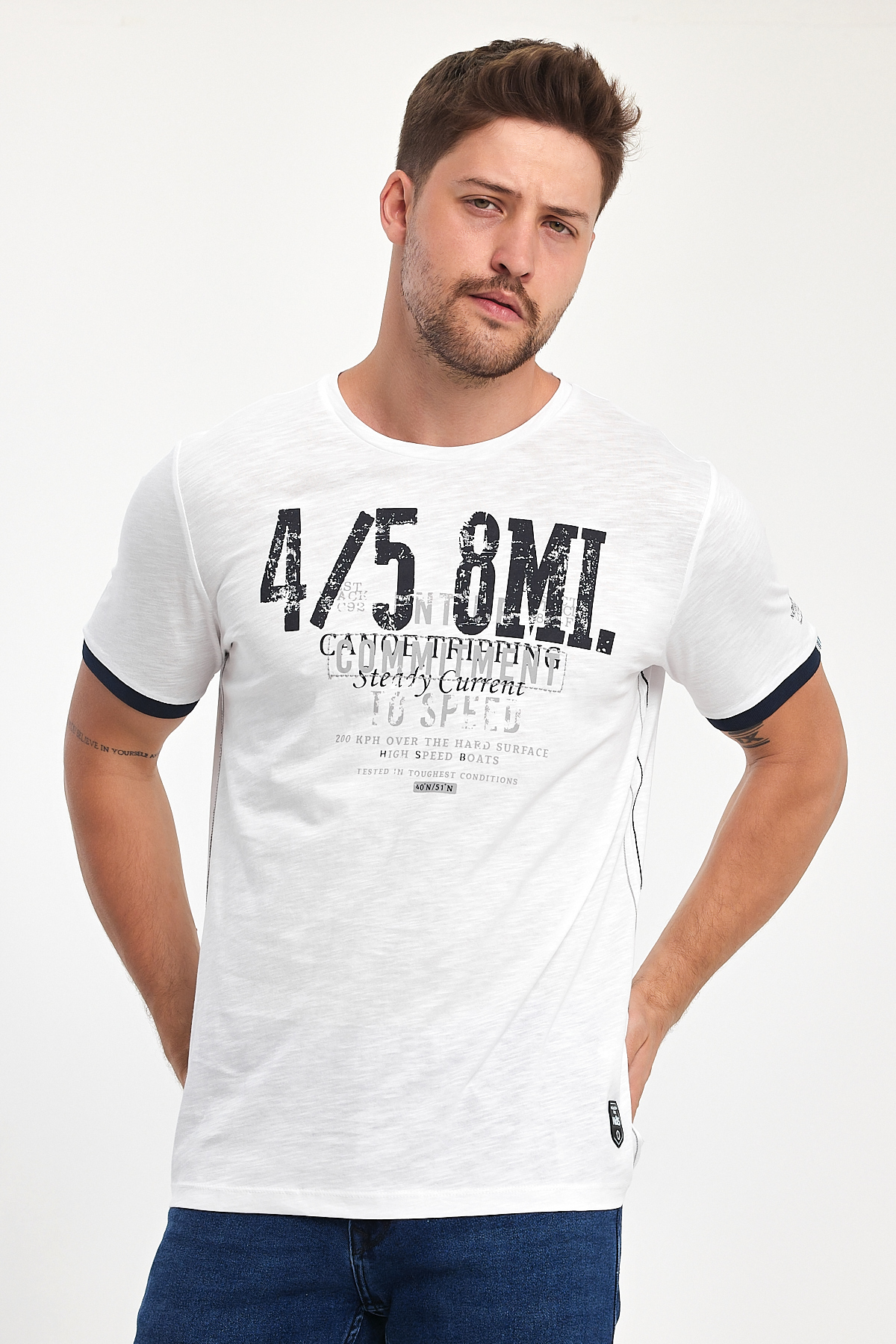 Футболка с принтом Trend Collection 35977 белый + принт (BEYAZ) - Фото 3