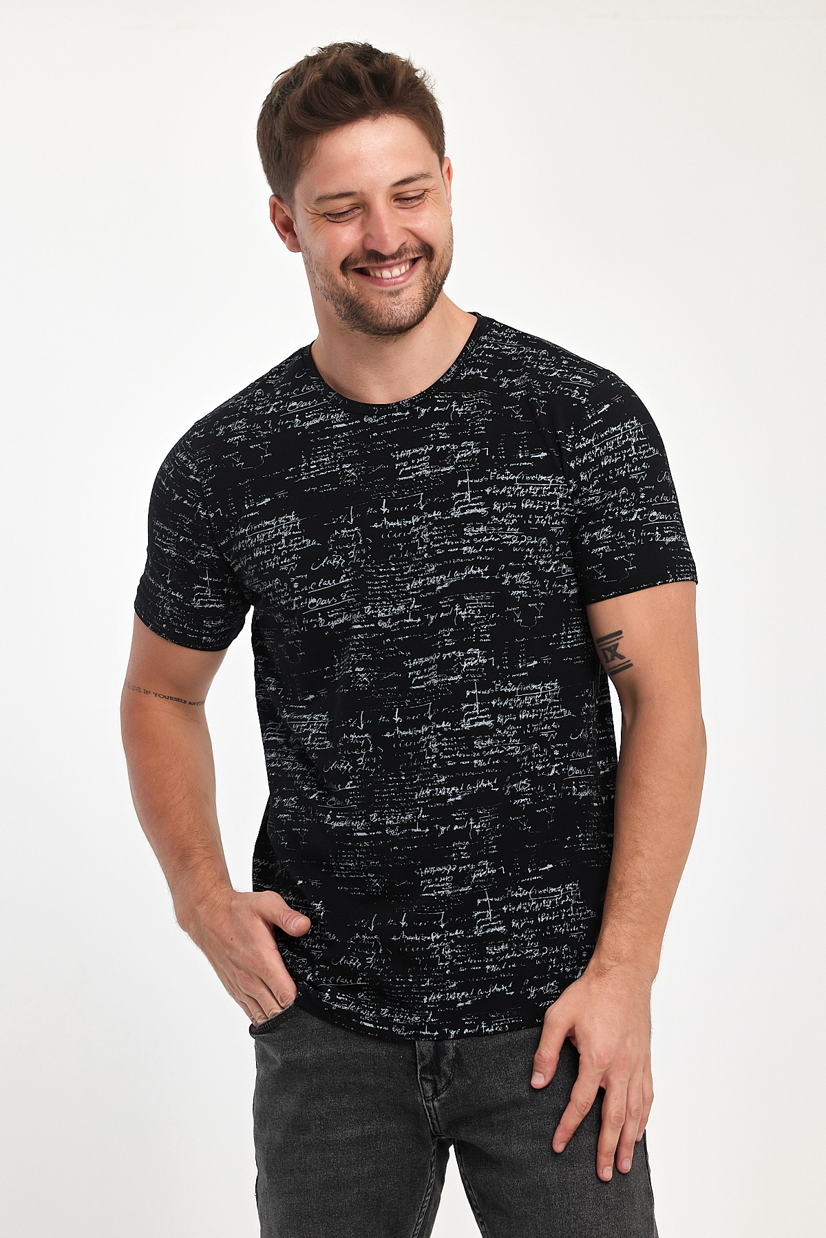 Футболка с принтом Trend Collection BAT 36080-1 черный (SIYAH) - Фото 3