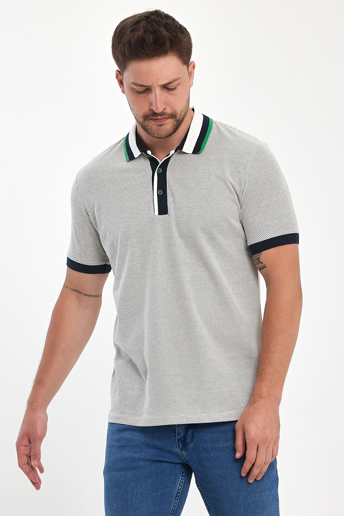 Футболка поло с принтом Trend Collection 39720 белый + принт (BEYAZ) - Фото 3
