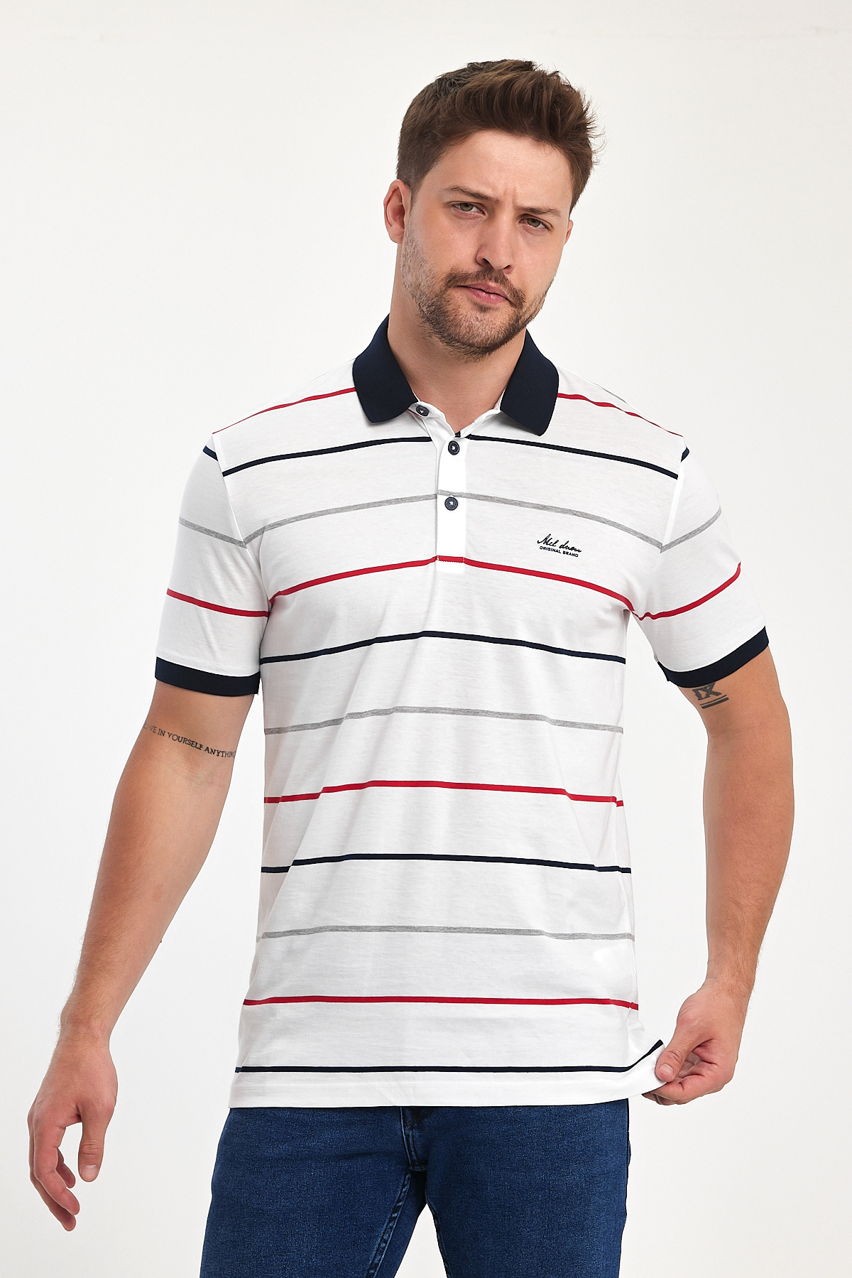 Футболка поло с принтом Trend Collection 39616 белый + принт (BEYAZ) - Фото 3