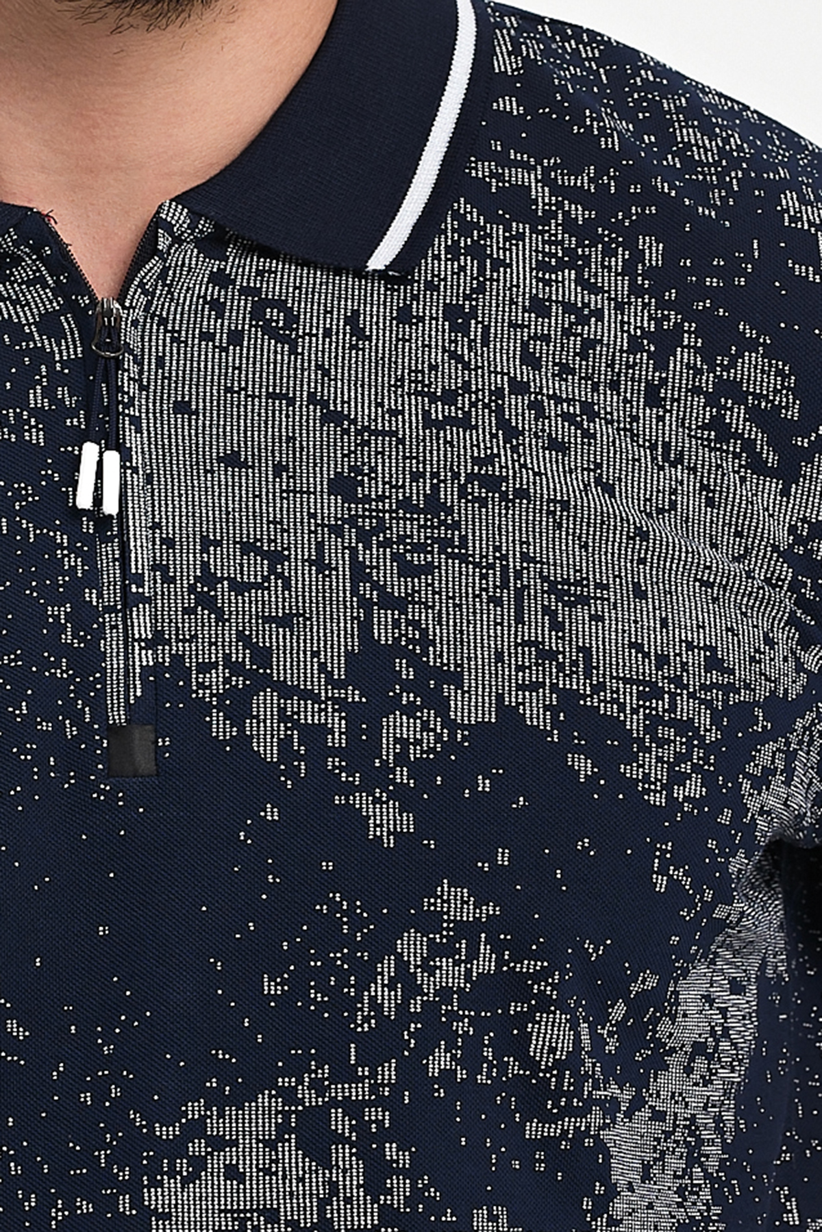 Футболка поло з принтом Trend Collection 39555 Темно-синій+принт (LACIVERT) - Фото 8