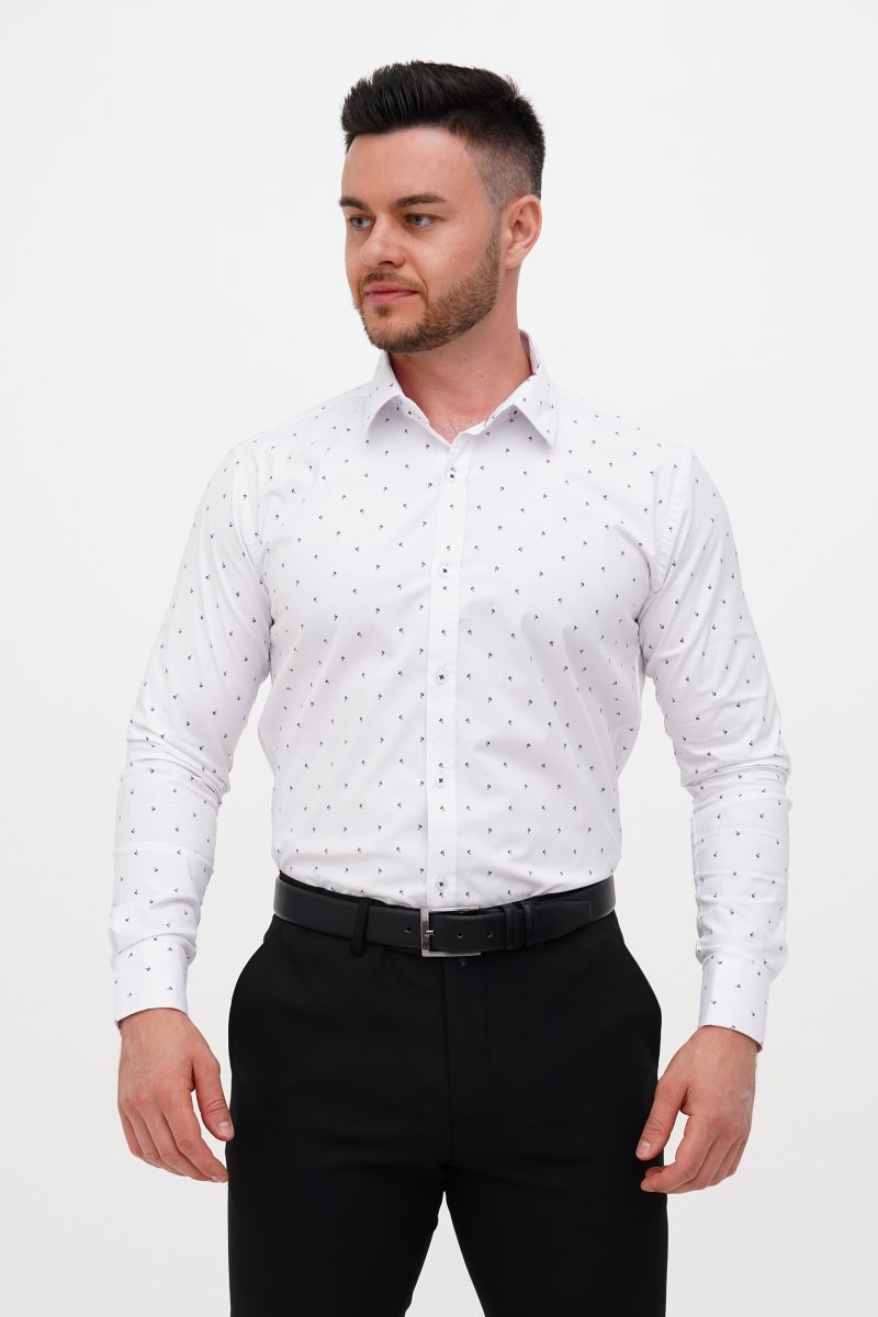 Рубашка с принтом Trend Collection 32776 Белый (GOMLEK) - Фото 3