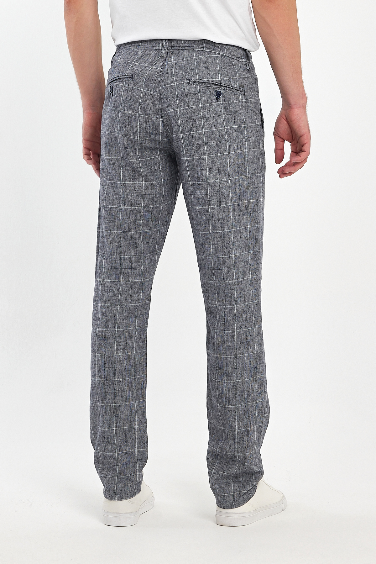 Штаны comfort fit Trend Collection 3422 серый + белый (ZALENO 01) - Фото 3