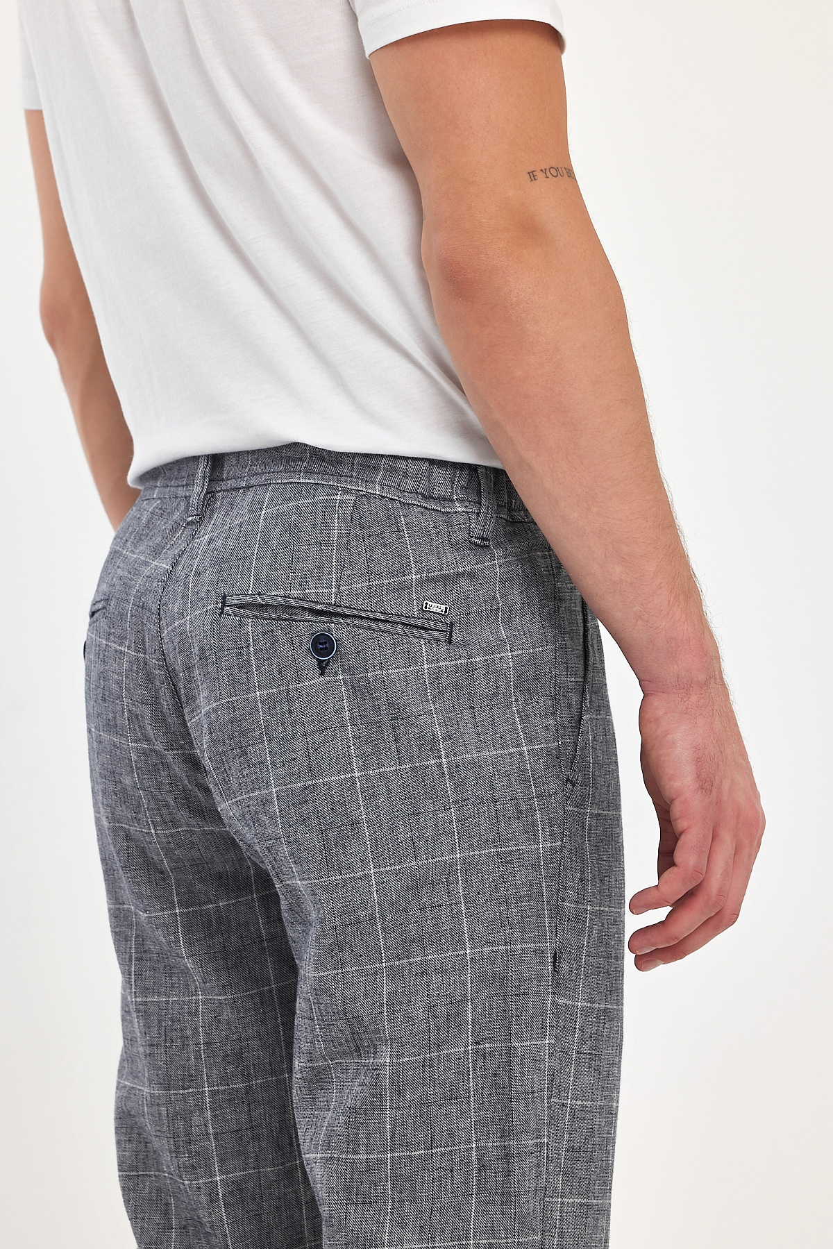 Штаны comfort fit Trend Collection 3422 серый + белый (ZALENO 01) - Фото 4