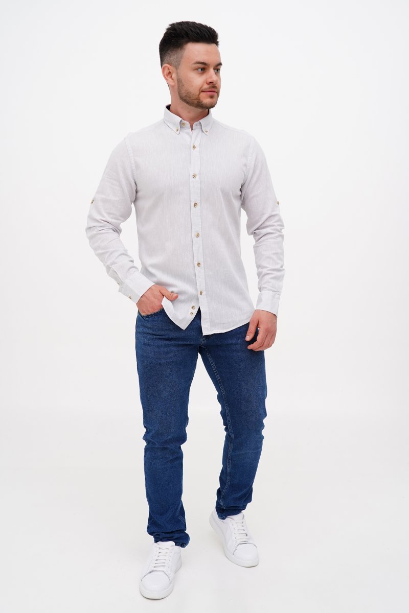 Рубашка однотонная Trend Collection U02-151 светло-серый - Фото 