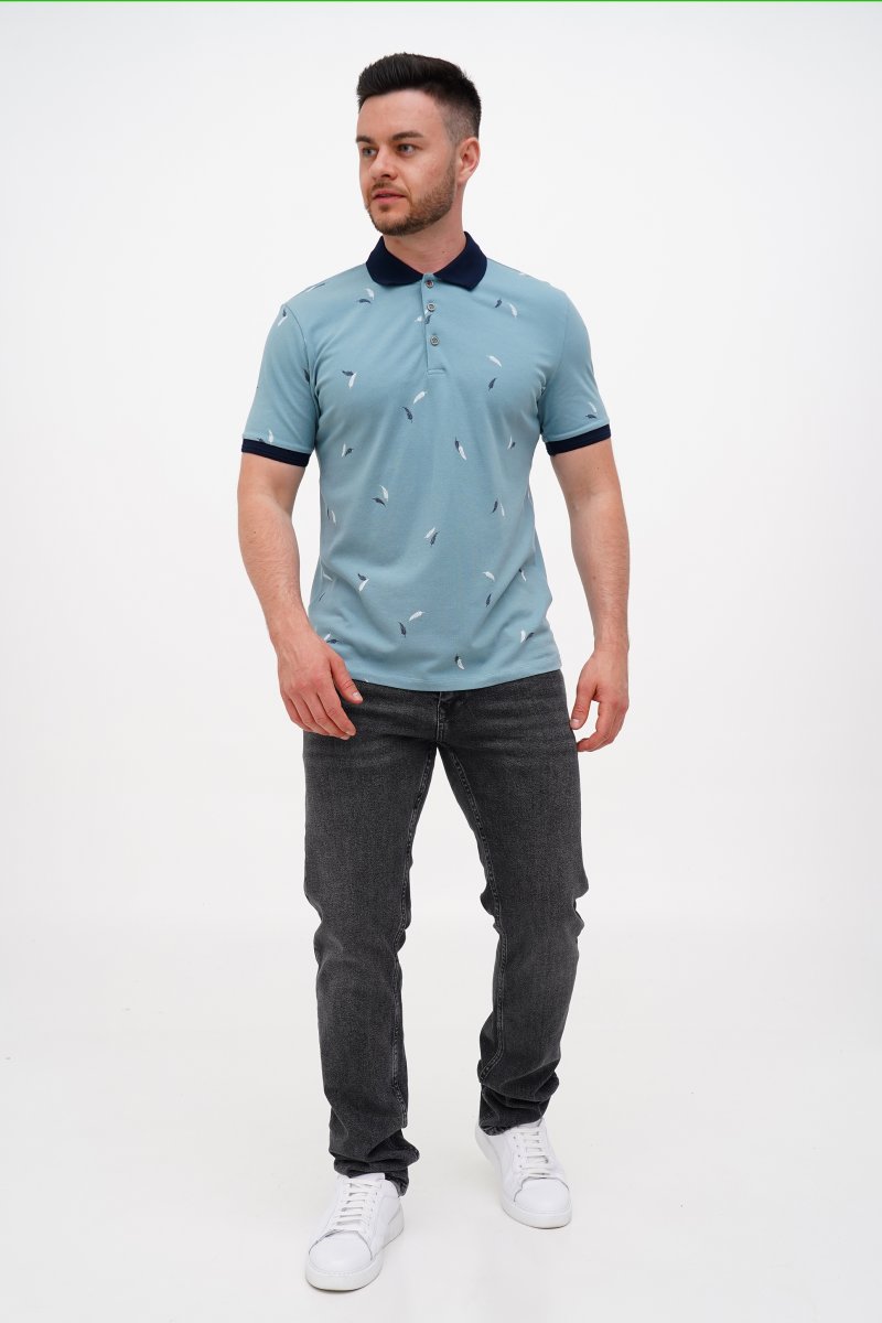 Футболка поло с принтом Trend Collection 39272 бирюзовый (PETROL) - Фото 1
