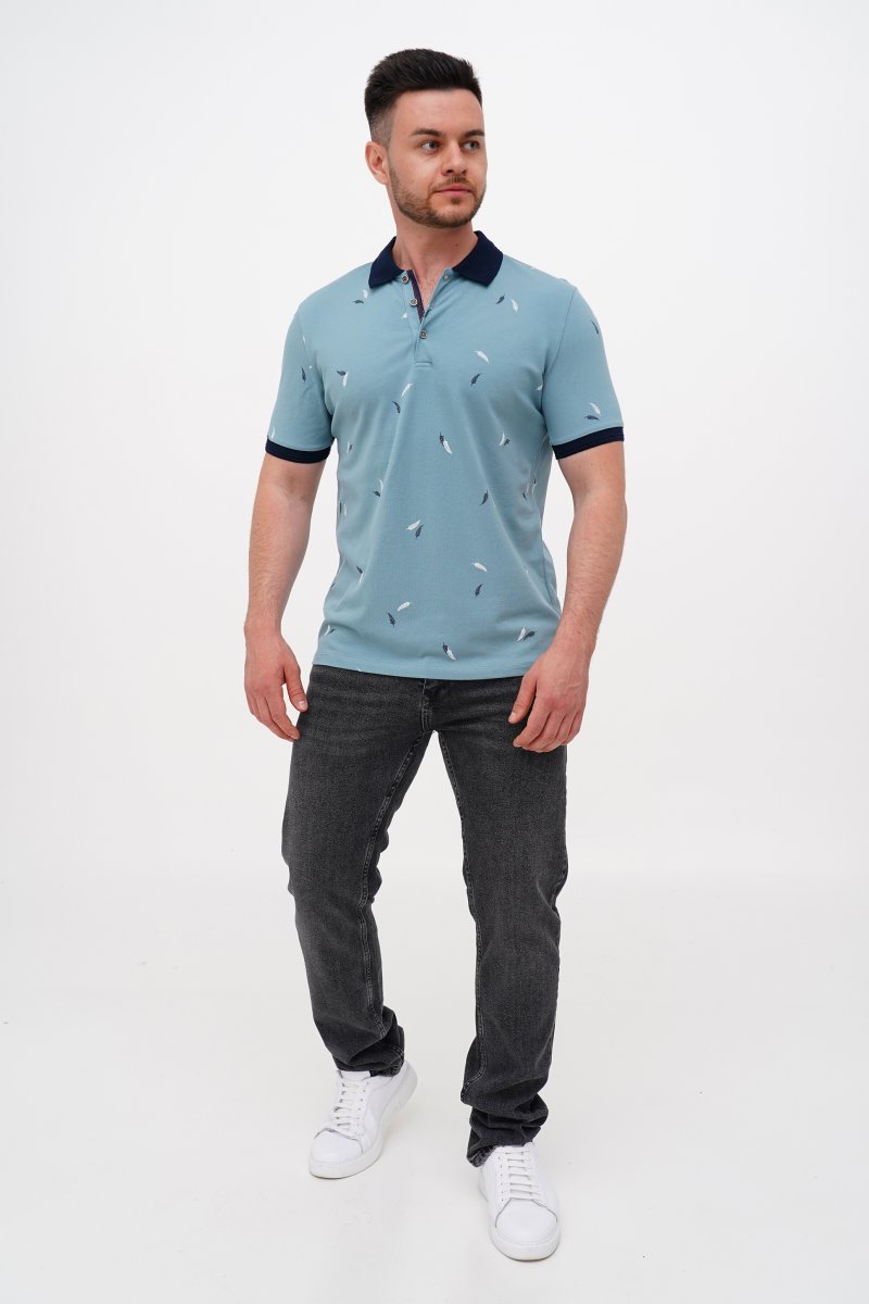 Футболка поло с принтом Trend Collection 39272 бирюзовый (PETROL) - Фото 2