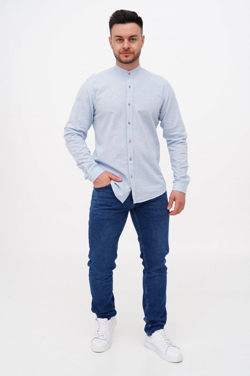 Рубашка на стойку Trend Collection BAT U11-152 голубой - Фото 
