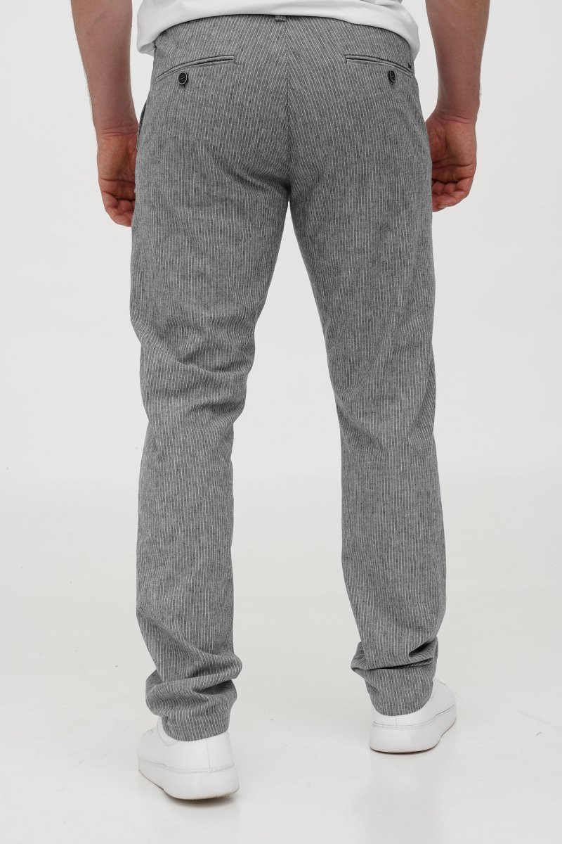 Брюки comfort fit Trend Collection 3422 серый + белый (WINСOF 1) - Фото 2
