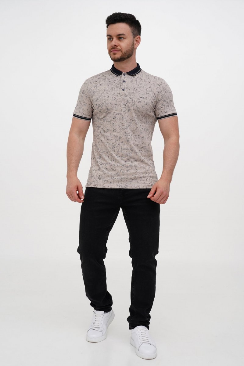 Футболка поло с принтом Trend Collection BAT 9310 бежевый (V16) - Фото 3