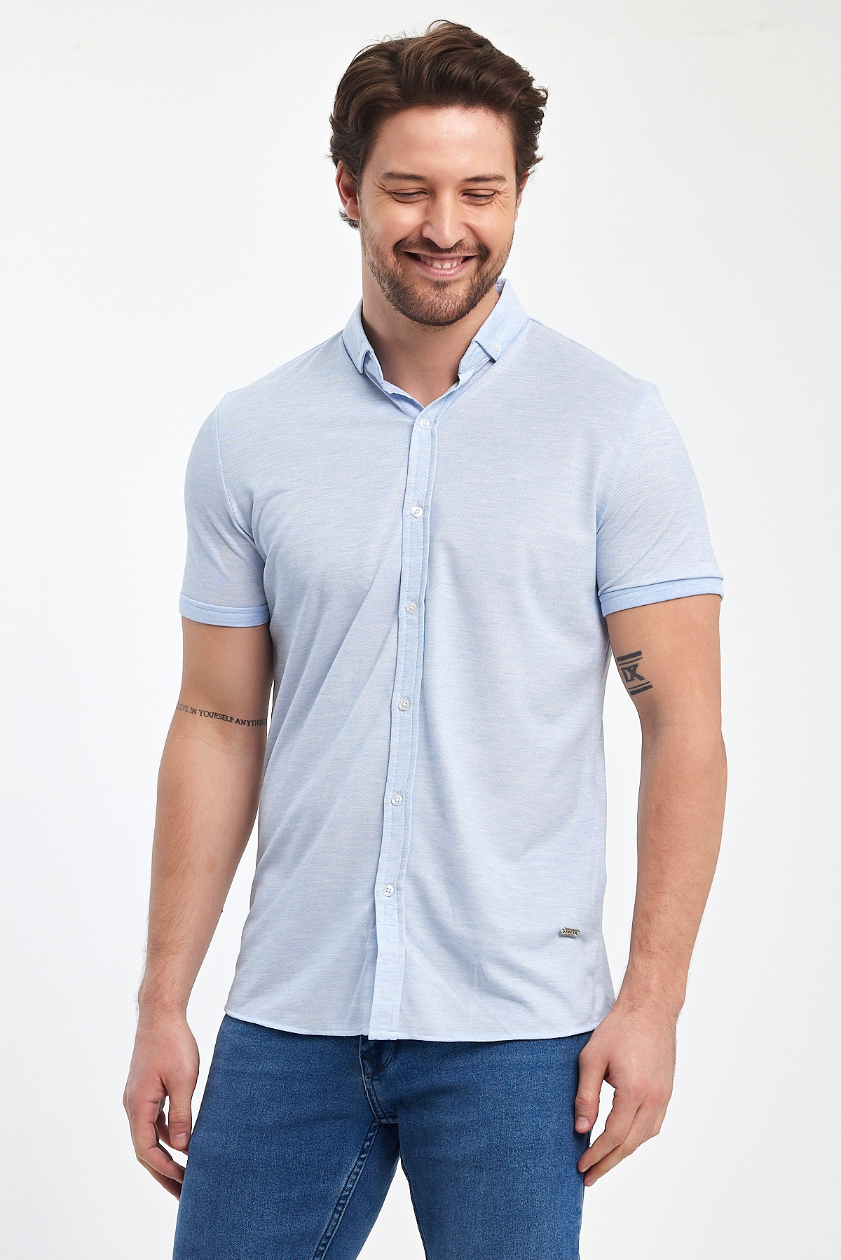 Сорочка-к.р. Trend Collection 24Y1210 Блакитний (INDIGO) - Фото 1
