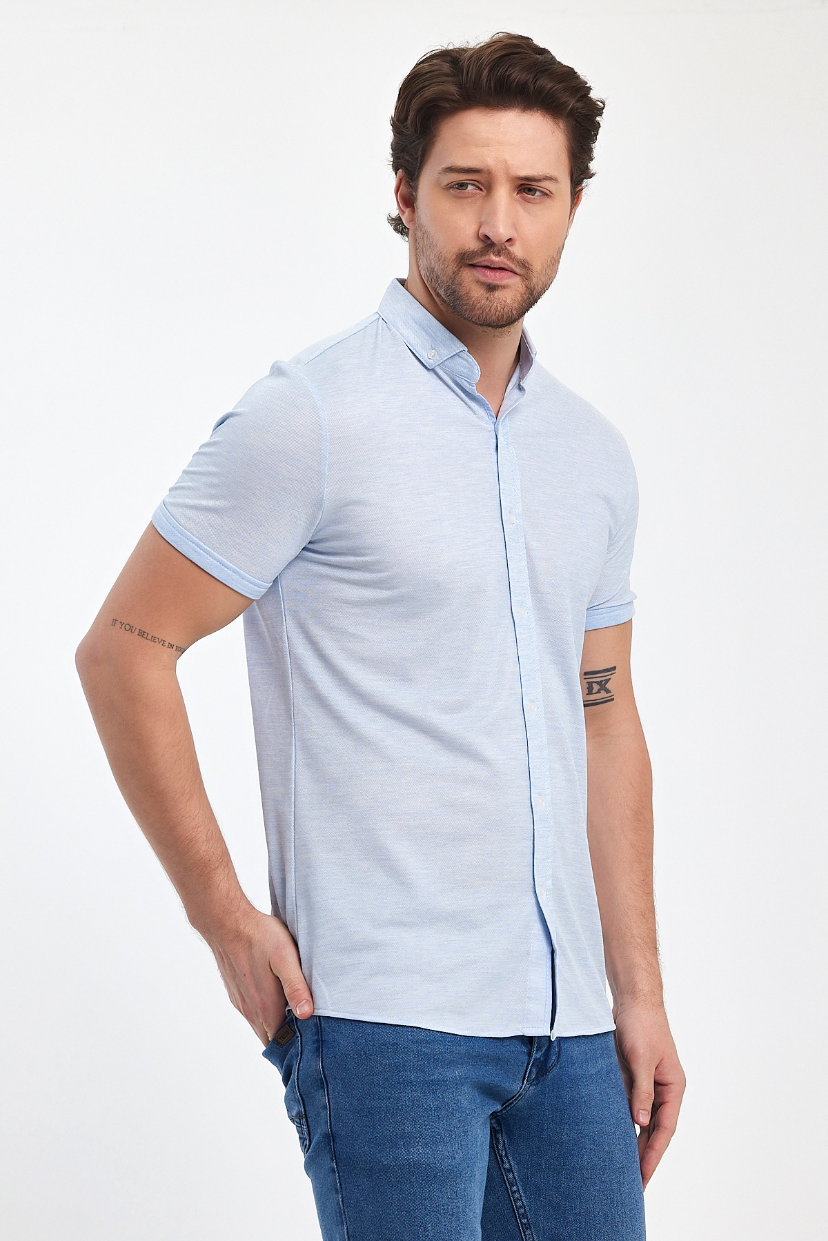 Сорочка-к.р. Trend Collection 24Y1210 Блакитний (INDIGO) - Фото 7