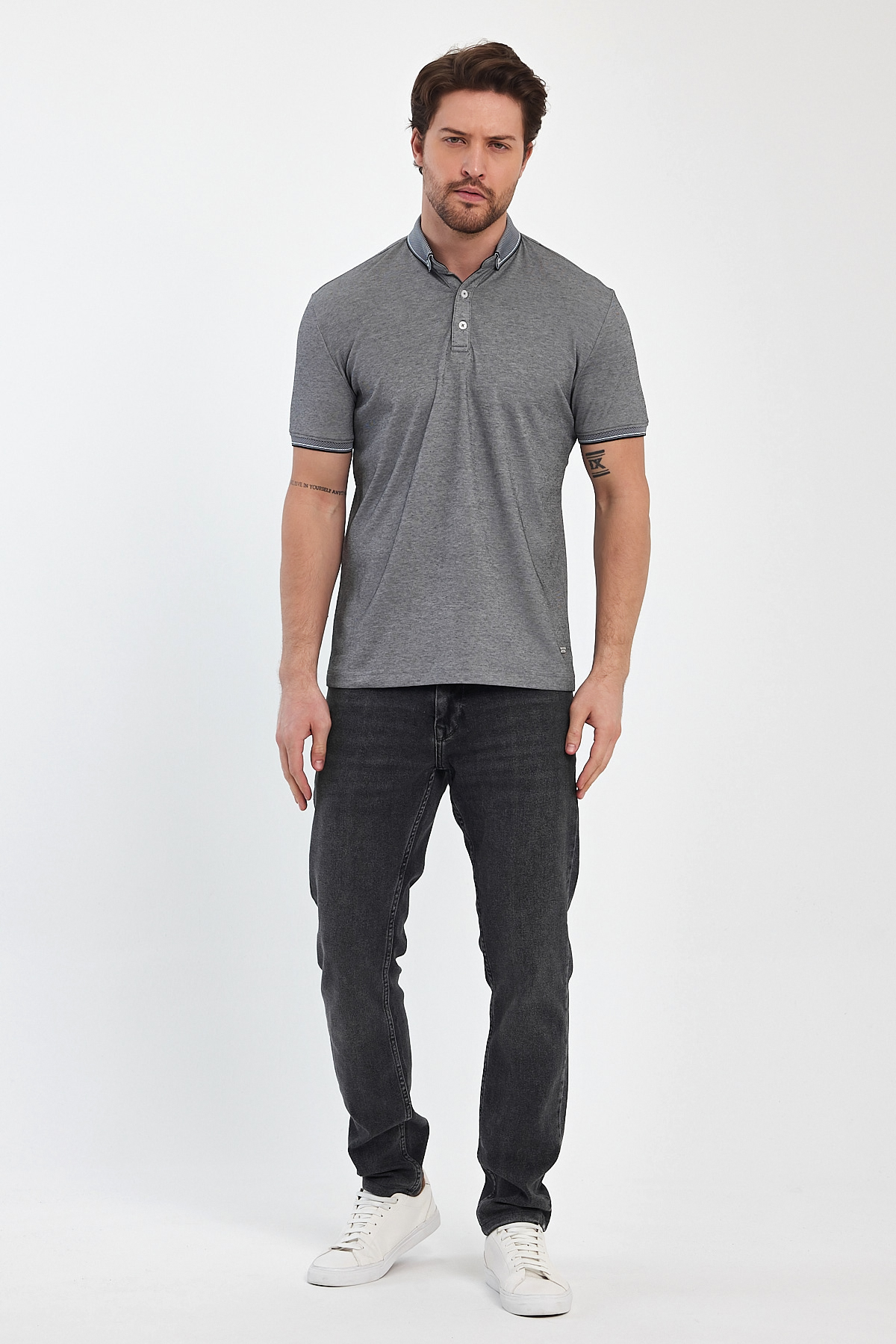Футболка поло Trend Collection 24y1091 черно-белый (SYH-BEYAZ) - Фото 