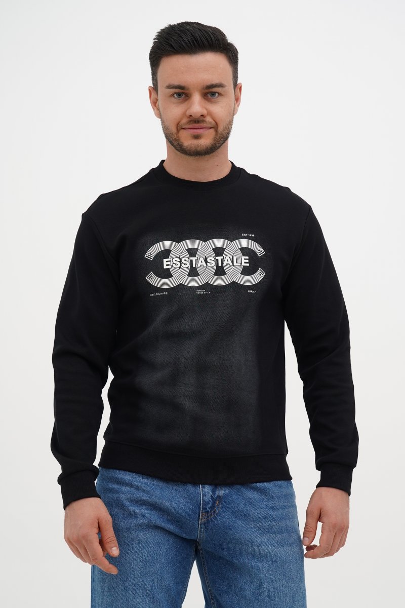 Світшот з принтом Trend Collection 2832 Чорний (BLACK) - Фото 2