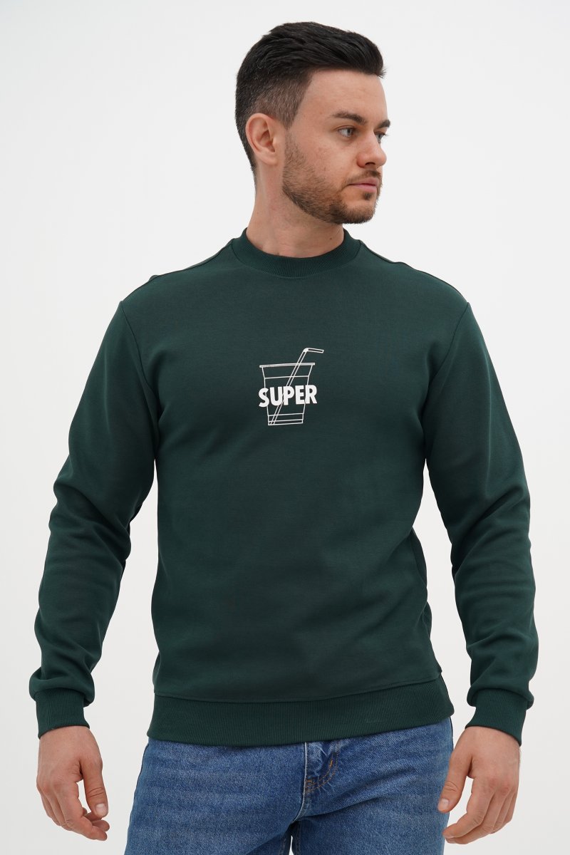 Свитшот с принтом Trend Collection 2828 зеленый (GREEN) - Фото 2