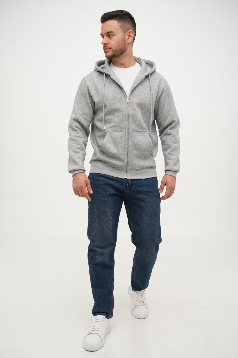 Кофта на замке спортивная флис Trend Collection 2737 светло-серый (GREY) - Фото 5