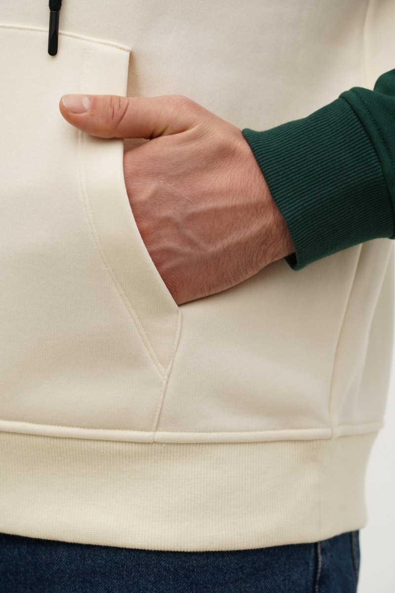 Xуди с принтом флис Trend Collection 61636 белый+зеленый (WHITE/GREEN) - Фото 4