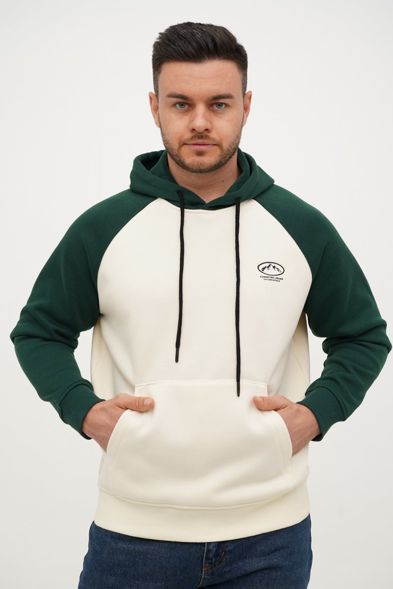 Xуди с принтом флис Trend Collection 61636 белый+зеленый (WHITE/GREEN) - Фото 8