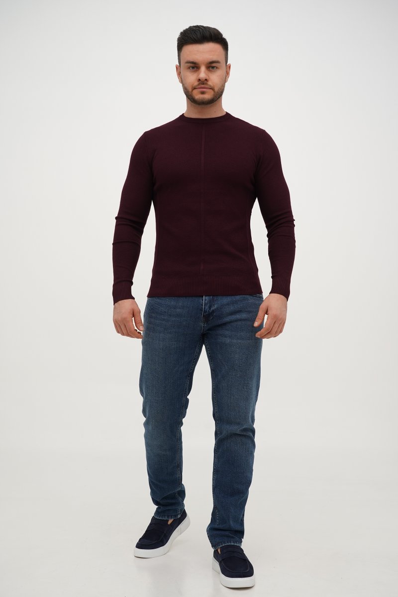 Свитер casual Trend Collection 4287 бордовый (RED) - Фото 
