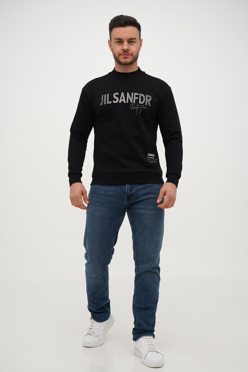 Світшот фліс з принтом Trend Collection 61609 Чорний (BLACK) - Фото 