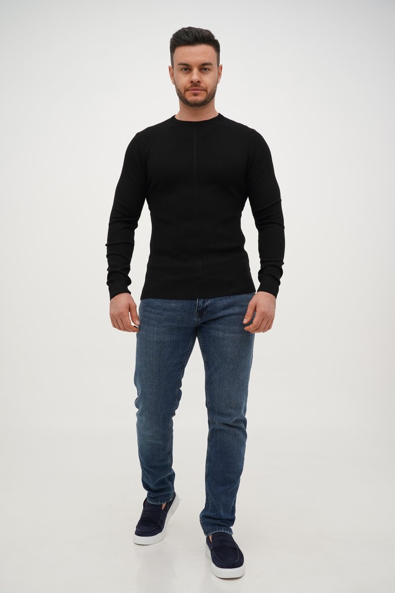 Свитер casual Trend Collection 4287 черный (BLACK) - Фото 