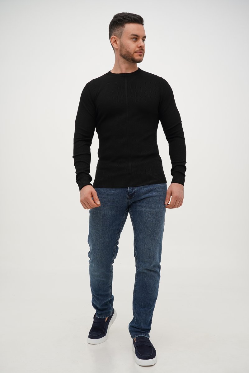 Свитер casual Trend Collection 4287 черный (BLACK) - Фото 5