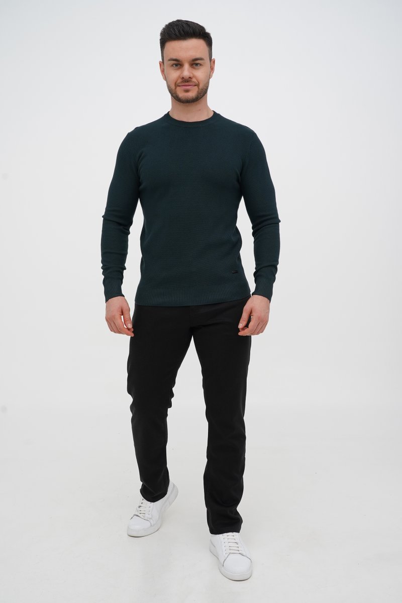 Свитер casual Trend Collection 1230 зеленый (col.954) - Фото 