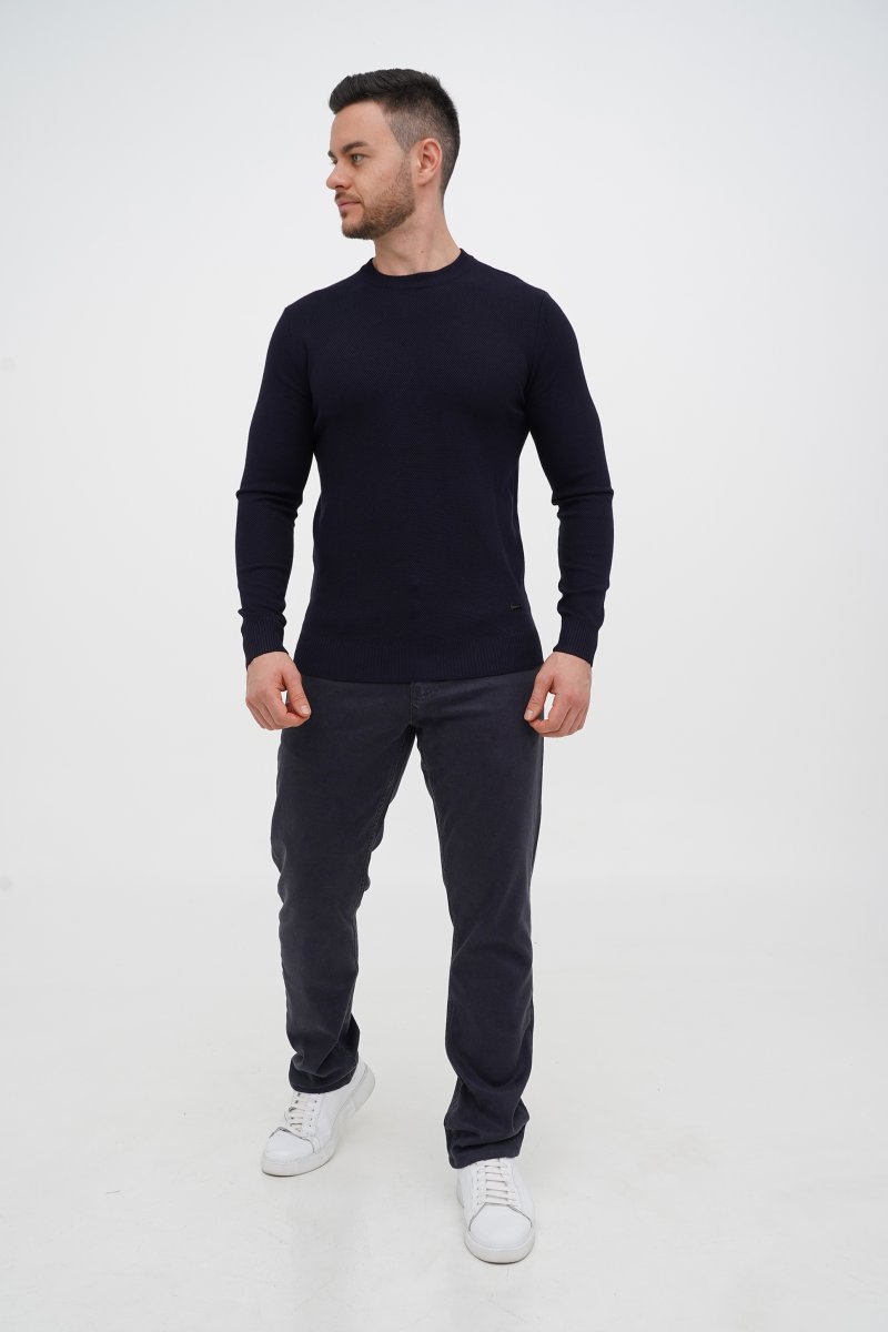 Свитер casual Trend Collection 1230 Темно-синий (col.963) - Фото 7