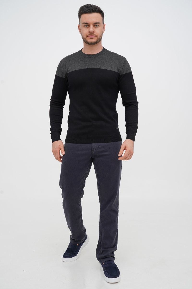 Светр Trend Collection 007 Чорний+сірий (col.802+916) - Фото 