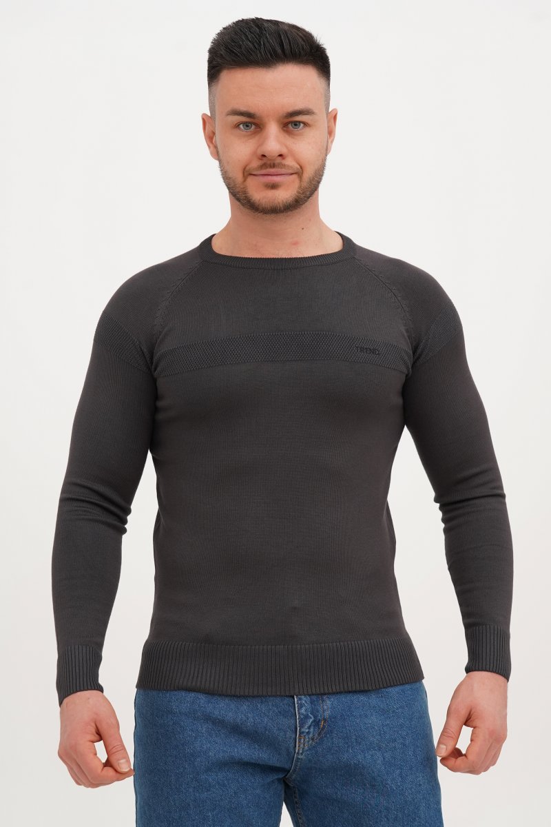 Свитер casual Trend Collection 4191 Темно-серый (GREY) - Фото 2