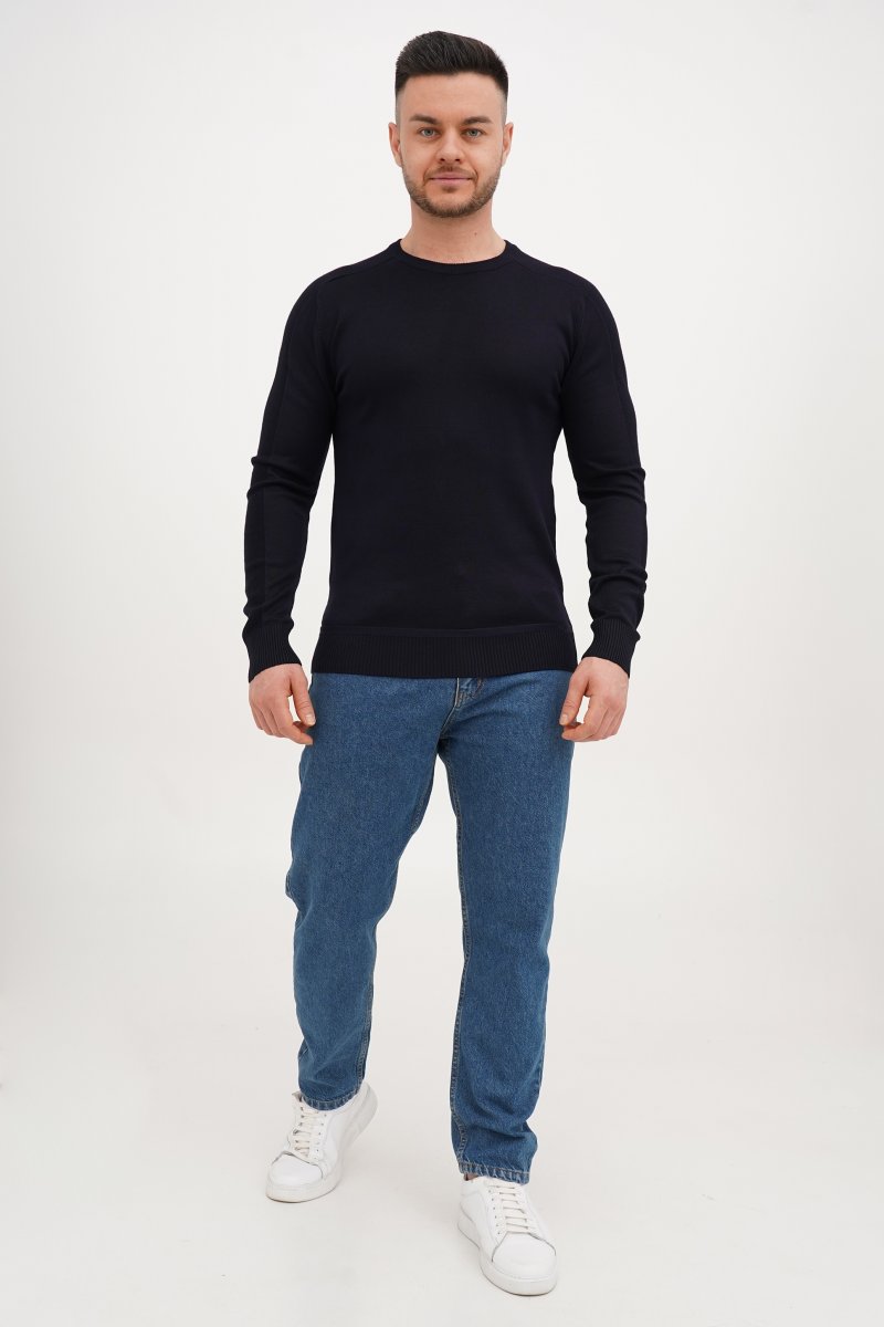 Светр casual Trend Collection 4203 Темно-синій (BLUE) - Фото 