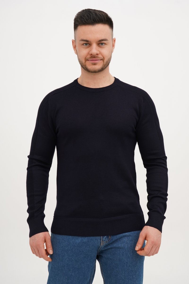 Светр casual Trend Collection 4203 Темно-синій (BLUE) - Фото 8
