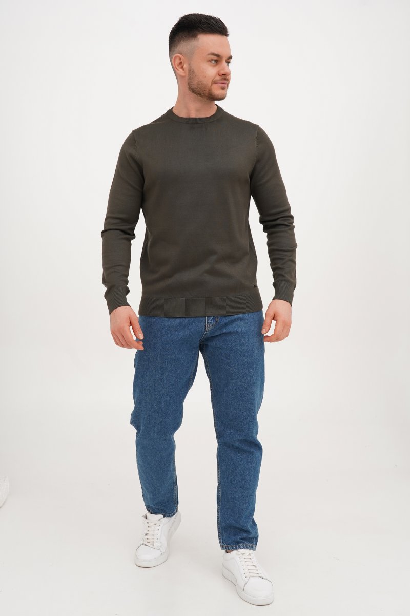 Свитер casual Trend Collection 4220 хаки (GREEN 959) - Фото 