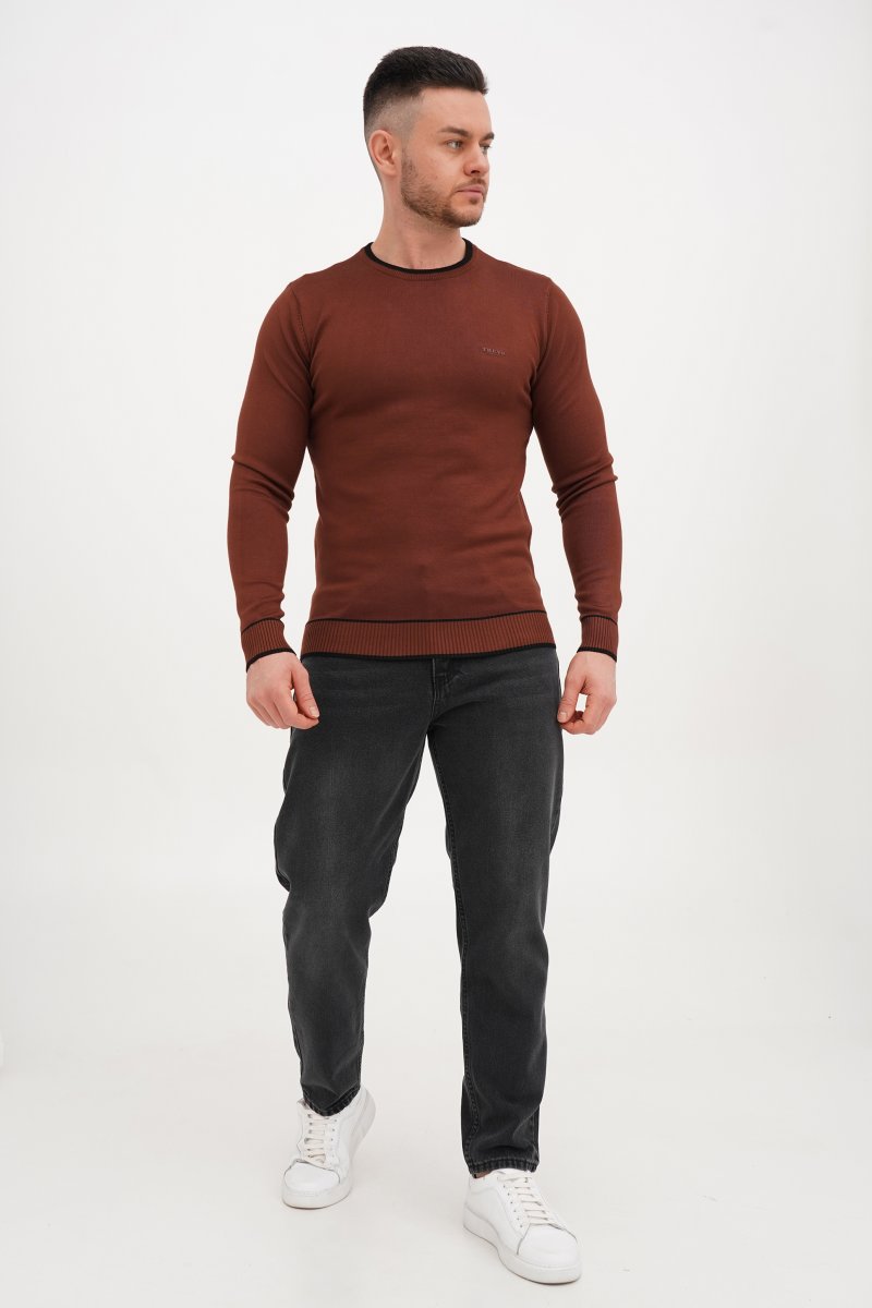 Свитер casual Trend Collection 3334 кофейный (COFFEE 928) - Фото 2