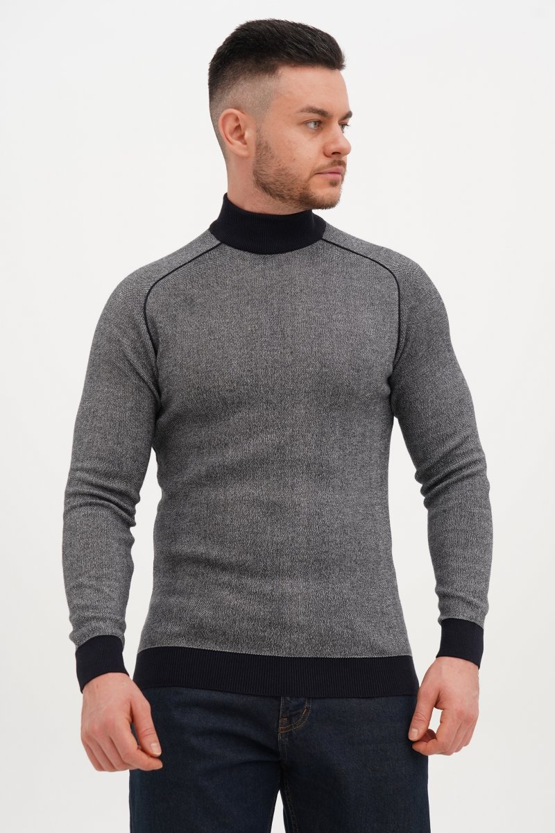 Гольф однотонный стойка Trend Collection 211476-2 синий+серый (LACIVERT-KEMIK) - Фото 4
