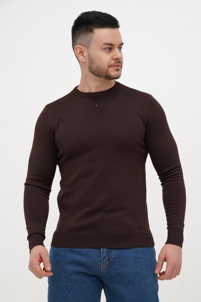 Cветр casual Trend Collection 4306 Коричневий (COFFEE) - Фото 2