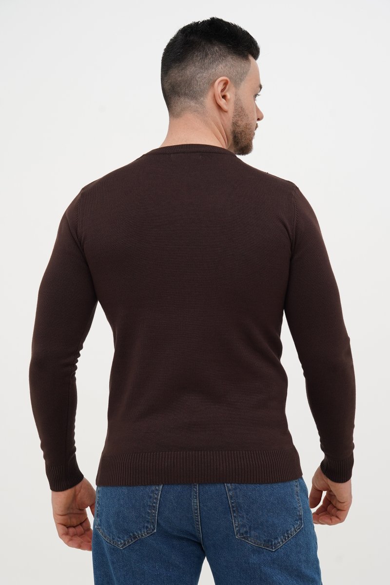 Cветр casual Trend Collection 4306 Коричневий (COFFEE) - Фото 3