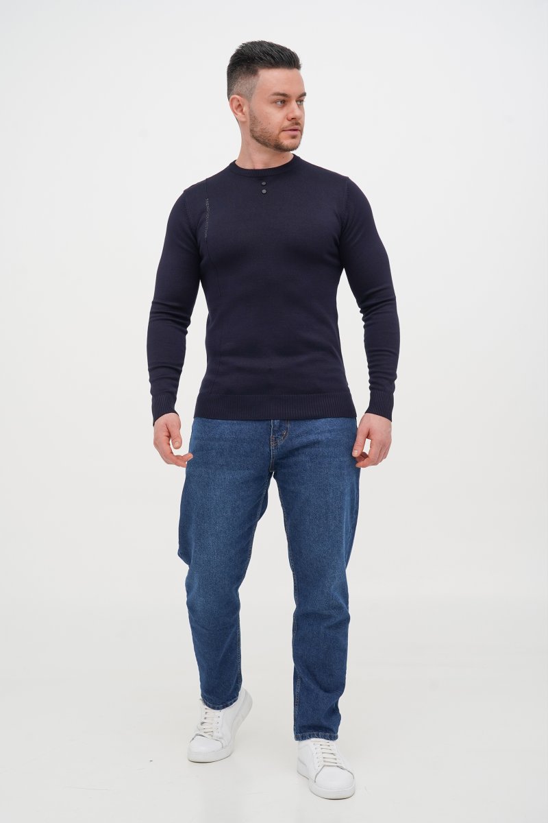 Светр casual Trend Collection 4306 Темно-синій (BLUE) - Фото 